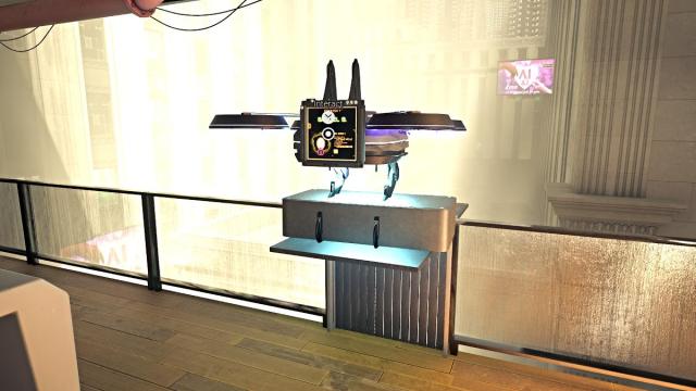 Drone delivering a package in AILA