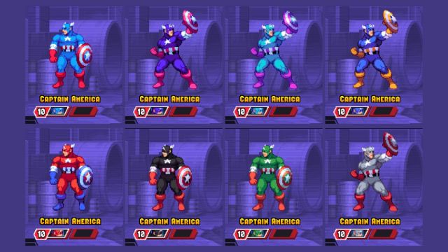 Captain America All Color Palettes Marvel Cosmic Invasion