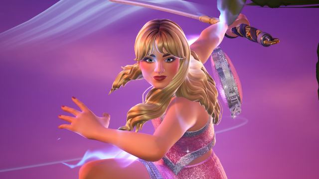 Slicing forward with sword in fortnite