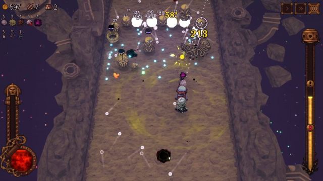 A player fights enemies in the Vast Void level in Ball x Pit