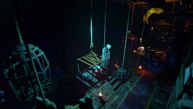 Gloomy gets on an elevator in Gloomy Eyes