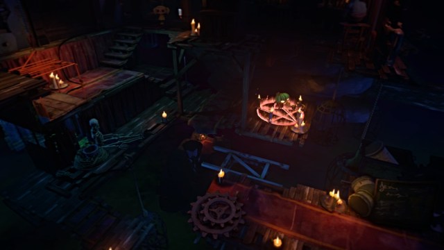 Gloomy stands in a pentagram in Gloomy Eyes