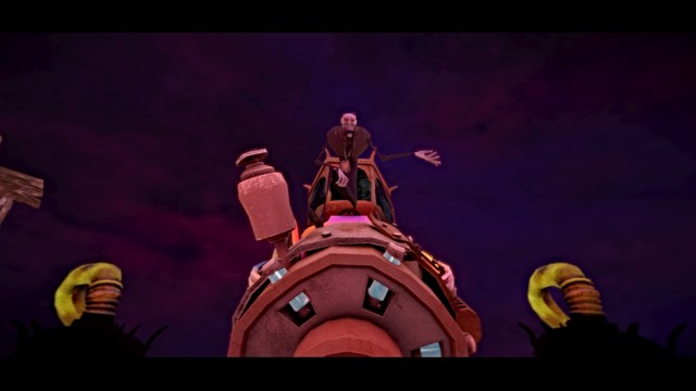 The Priest and the laser cannon in Gloomy Eyes