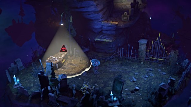 Coffin under a light in Gloomy eyes