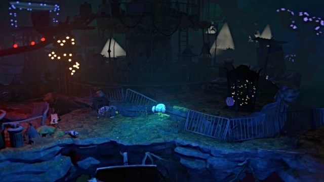 Nena jumping across a gap in Gloomy Eyes