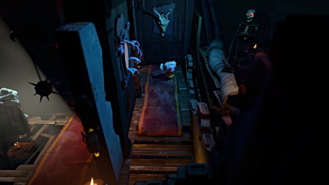 Nena in a hallway of the haunted house in Gloomy Eyes