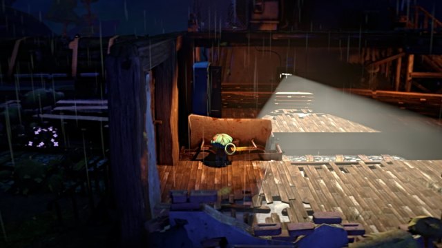 Gloomy uses a metal barricade in Gloomy Eyes