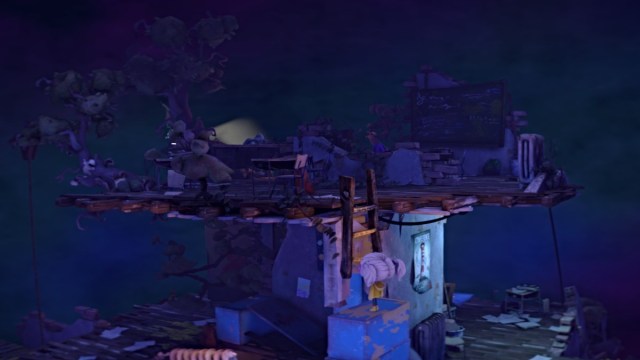 Nena climbing to the top of the school in Gloomy Eyes