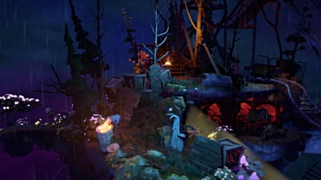 Nena hides from a watchman in Gloomy Eyes