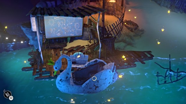 Gloomy places the bench in the swan boat in Gloomy Eyes