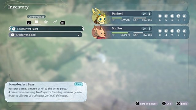 Inventory menu in The Lonesome Guild