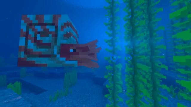 A Nautilus underwater in Minecraft