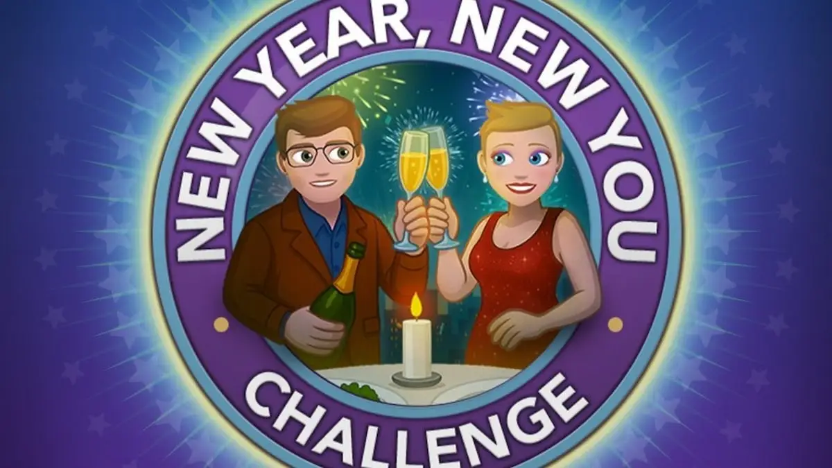 The challenge art for new year, new you featuring two characters toasting in bitlife