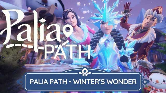 Palia winter's wonder roadmap art featuring three characters