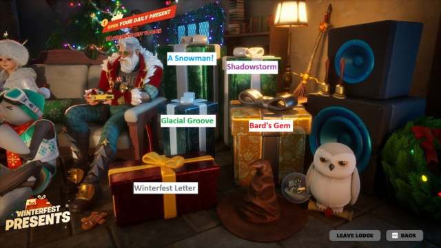 Second set of gifts marked in fortnite winterfest