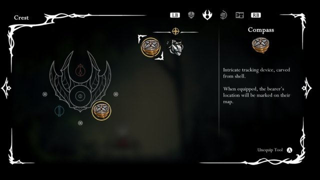 Hollow Knight Silksong equip compass