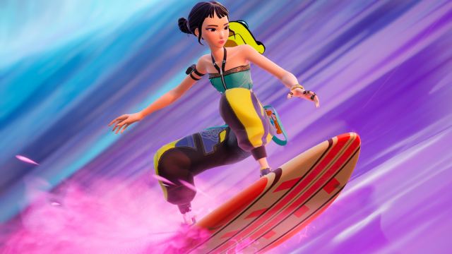 Surfing on wave in fortntie