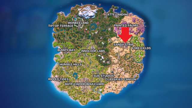 The bride map location in fortnite