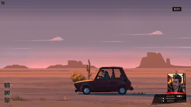 Eugene travels in his car in Rue Valley.